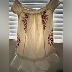 Embroidered off the shoulder dress